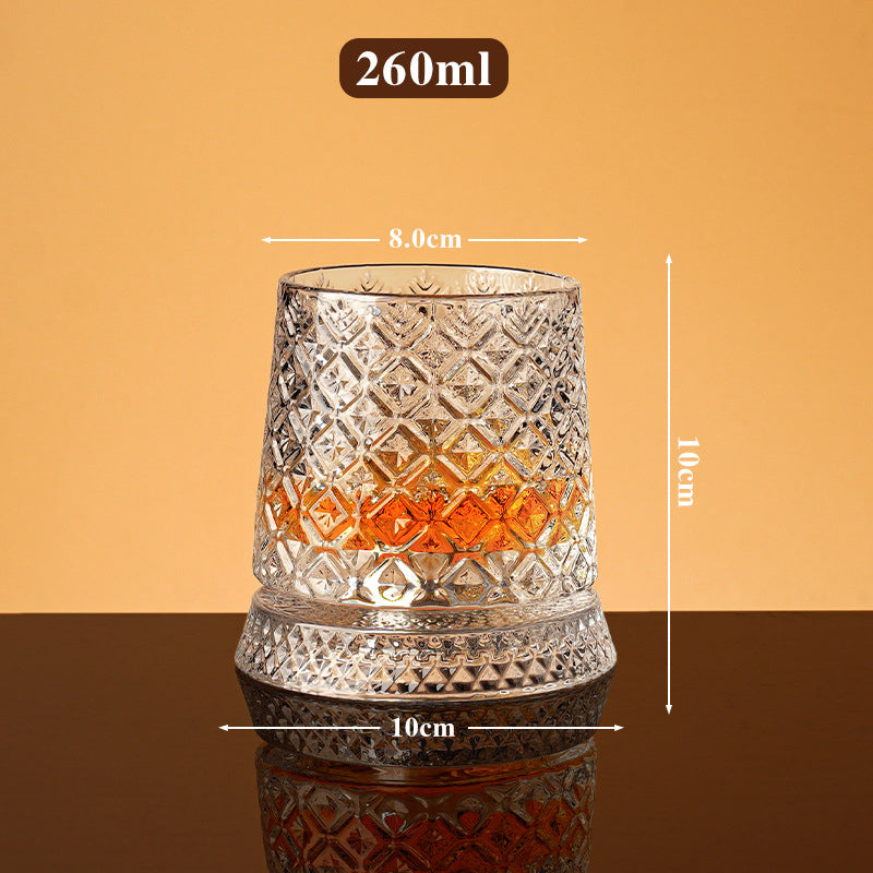 🌀🌟 360° rotierendes Whiskyglas: Entkoppelte Basis, exquisites Design & lebensmittelecht 🌟🌀