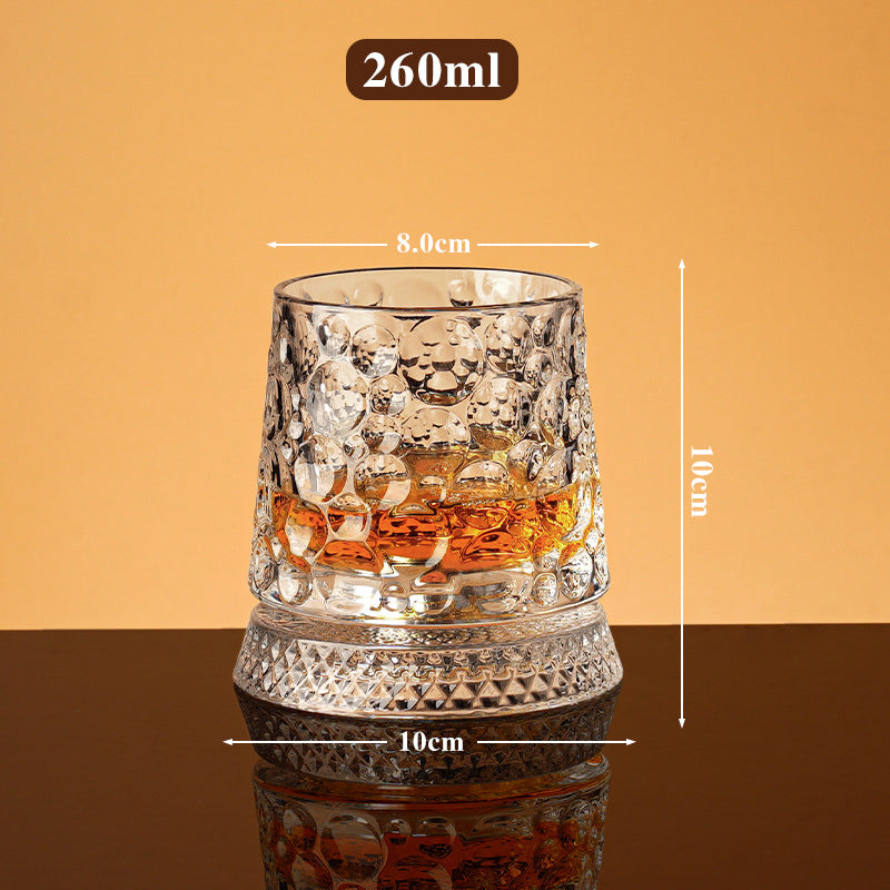 🌀🌟 360° rotierendes Whiskyglas: Entkoppelte Basis, exquisites Design & lebensmittelecht 🌟🌀