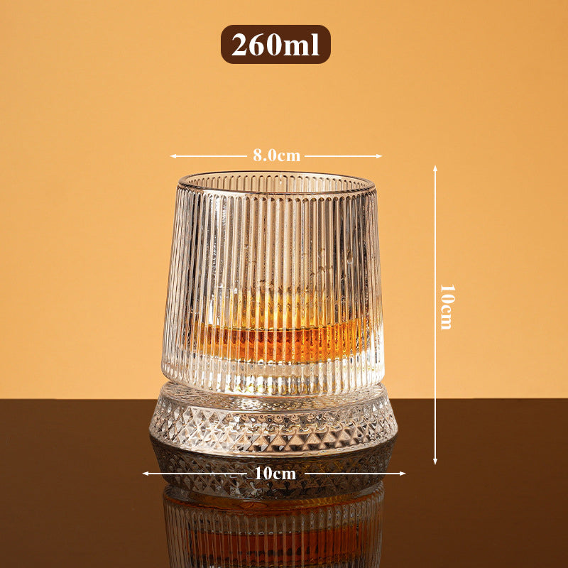 🌀🌟 360° rotierendes Whiskyglas: Entkoppelte Basis, exquisites Design & lebensmittelecht 🌟🌀