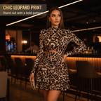 💖💖2026 neuestes Modell, 51 % Rabatt für begrenzte Zeit🔥🔥Minikleid mit Leopardenmuster und Raffungen für Damen