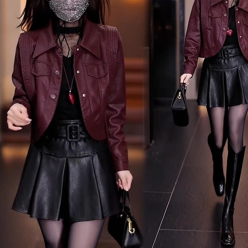 🎀🎗️Moderne Kurze Jacke ~ Zeitlich begrenzter Rabatt von 54 %🎁✨Klassischer Umlegekragen & Hochwertiges PU Material