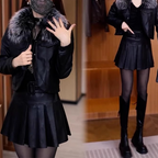 🎀🎗️Moderne Kurze Jacke ~ Zeitlich begrenzter Rabatt von 54 %🎁✨Klassischer Umlegekragen & Hochwertiges PU Material