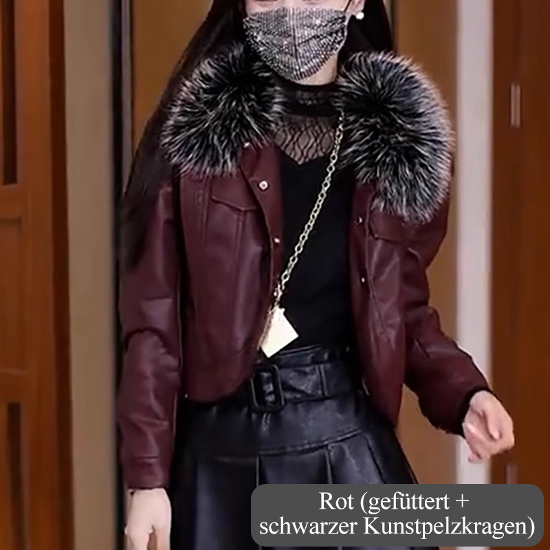 🎀🎗️Moderne Kurze Jacke ~ Zeitlich begrenzter Rabatt von 54 %🎁✨Klassischer Umlegekragen & Hochwertiges PU Material