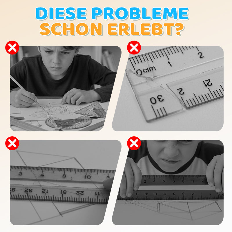 ✏️📐 Multifunktionales Geometrie-Zeichenlineal – Dein ✨🎯 präzises All-in-One-Werkzeug für Schule, Büro & Design!