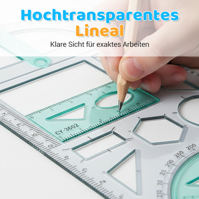 ✏️📐 Multifunktionales Geometrie-Zeichenlineal – Dein ✨🎯 präzises All-in-One-Werkzeug für Schule, Büro & Design!