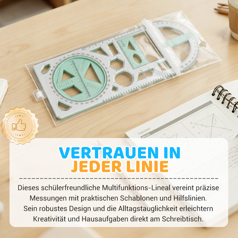 ✏️📐 Multifunktionales Geometrie-Zeichenlineal – Dein ✨🎯 präzises All-in-One-Werkzeug für Schule, Büro & Design!