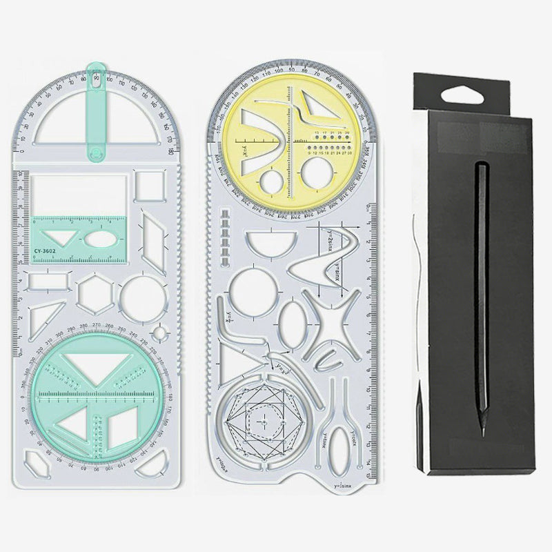 ✏️📐 Multifunktionales Geometrie-Zeichenlineal – Dein ✨🎯 präzises All-in-One-Werkzeug für Schule, Büro & Design!