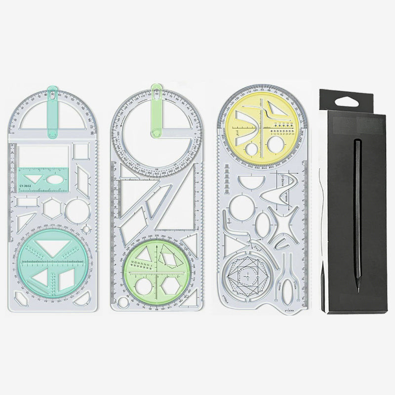 ✏️📐 Multifunktionales Geometrie-Zeichenlineal – Dein ✨🎯 präzises All-in-One-Werkzeug für Schule, Büro & Design!