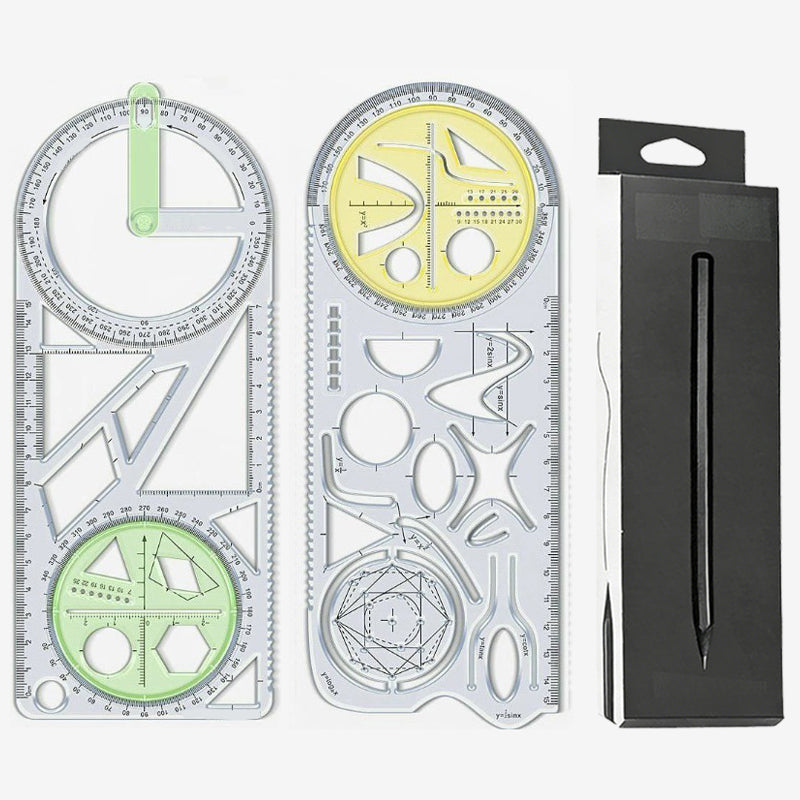 ✏️📐 Multifunktionales Geometrie-Zeichenlineal – Dein ✨🎯 präzises All-in-One-Werkzeug für Schule, Büro & Design!