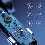 ⚡ ✨ Auto-Ladegerät mit Sternenhimmel-Projektion – 4-Port Schnellladung &amp; Romantischer Sterneneffekt für Ihr Fahrzeug! ✨