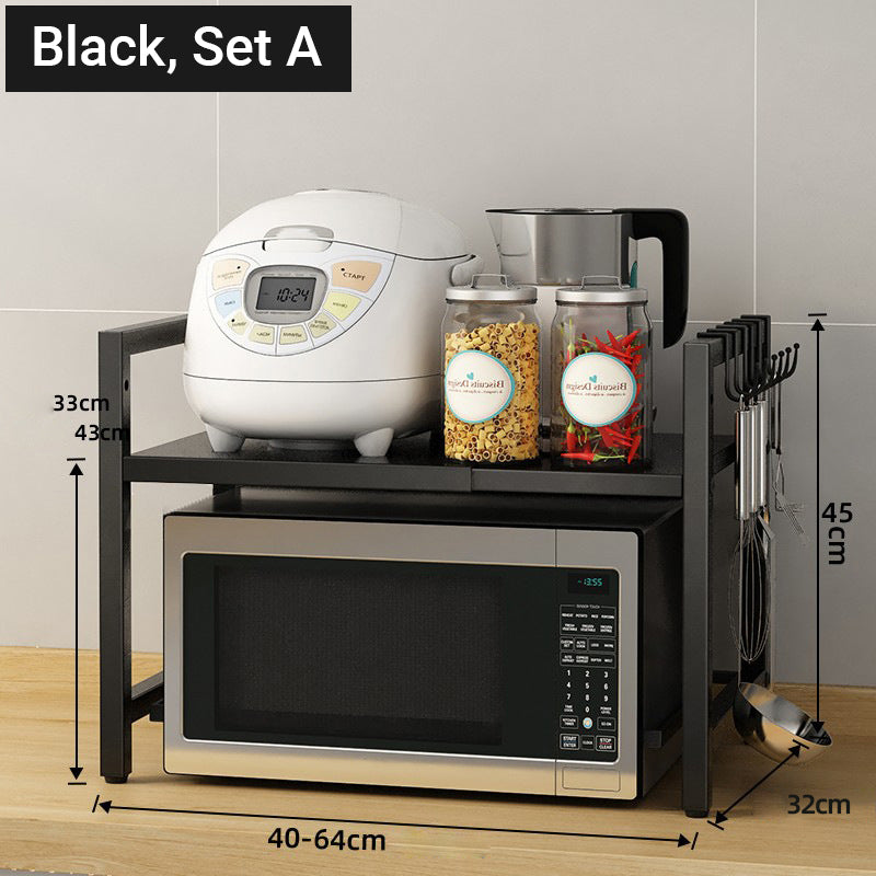 🔧✨ Verstellbares Küchenregal mit Haken & erweiterbarem Design ✨🗃️ – Hohe Tragkraft, platzsparend und sicher für Deine Küche!