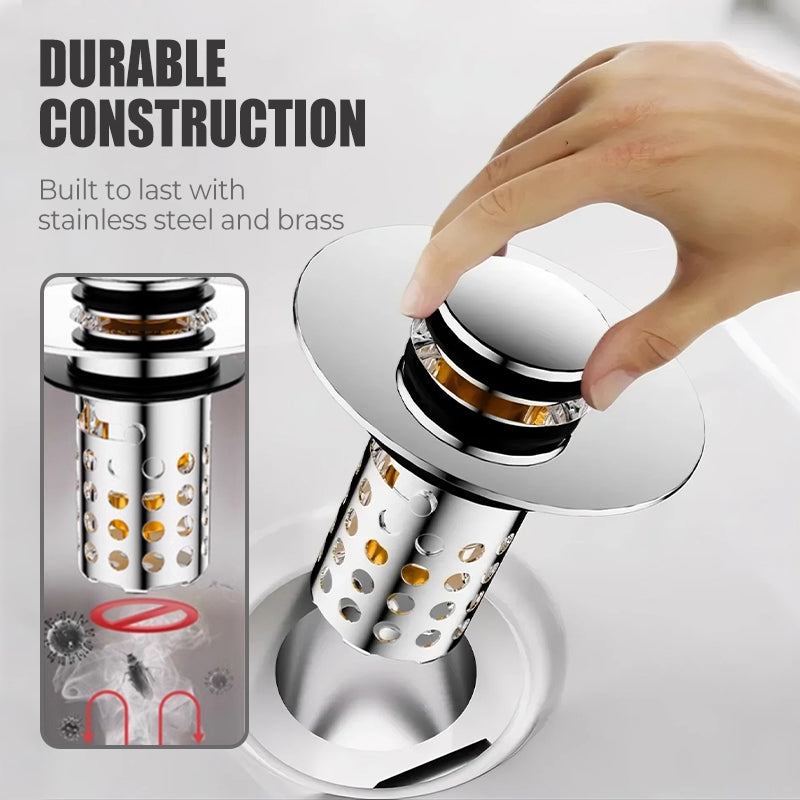 🚰🔧 Nie mehr verstopft! Der langlebige Universal-Pop-up-Abflussfilter – rostfrei & einfach zu reinigen. Perfekt für jedes Spülbecken! 🌟♻️