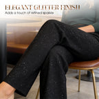 🌟✨ Glitzernde Hose mit hohem Bund – Gerades Bein für perfekte Passform & nachhaltigen Stil! 💫👖 Alltagseleganz mit bewusstem Design.