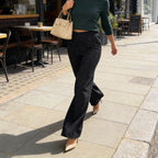 🌟✨ Glitzernde Hose mit hohem Bund – Gerades Bein für perfekte Passform & nachhaltigen Stil! 💫👖 Alltagseleganz mit bewusstem Design.