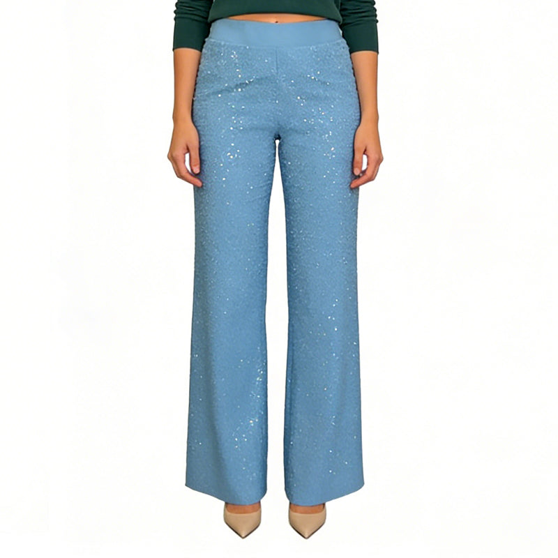 🌟✨ Glitzernde Hose mit hohem Bund – Gerades Bein für perfekte Passform & nachhaltigen Stil! 💫👖 Alltagseleganz mit bewusstem Design.