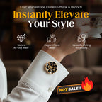 💎✨ Elegante Chic Rhinestone Blumen Manschettenknöpfe & Brosche – Vielseitiger Schmuck für jeden Anlass ✨🌼 Perfekte Kombination aus Glamour und Funktionalität, langlebig & nachhaltig.