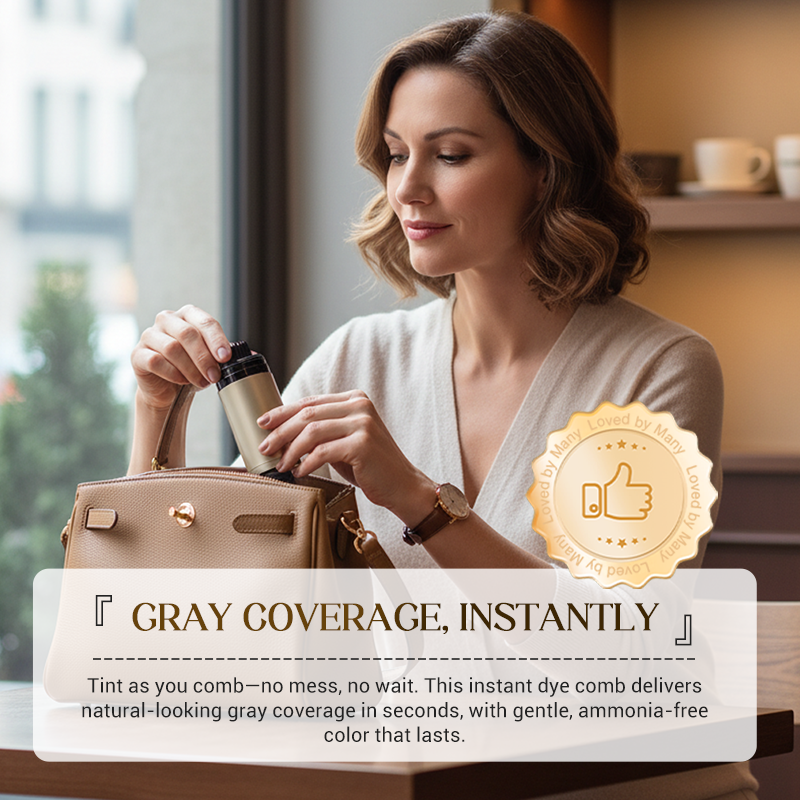 💇‍♀️🌿 Sofortige Grau-Abdeckung & Pflanzenpflege – Leichter Farbkamm für natürliches Ergebnis in 10 Minuten! ✨📦