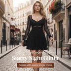 ✨🌟 Sterntanz-Abendkleid mit Spitzenoberteil & Glitzerfunkeln – Perfekt für festliche Anlässe! ✨💫 Elegant, nachhaltig & made in Germany. 💚