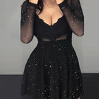 ✨🌟 Sterntanz-Abendkleid mit Spitzenoberteil & Glitzerfunkeln – Perfekt für festliche Anlässe! ✨💫 Elegant, nachhaltig & made in Germany. 💚