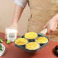 🍳🥚 Vier-Loch Eierpfanne – Perfektes Omelett & Frühstück in nur 5 Minuten! 🕒🍽️ Antihaft, spülmaschinengeeignet & aus nachhaltiger Beschichtung. Endlich gleichmäßige Eier, ganz ohne Anbrennen.