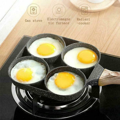 🍳🥚 Vier-Loch Eierpfanne – Perfektes Omelett & Frühstück in nur 5 Minuten! 🕒🍽️ Antihaft, spülmaschinengeeignet & aus nachhaltiger Beschichtung. Endlich gleichmäßige Eier, ganz ohne Anbrennen.