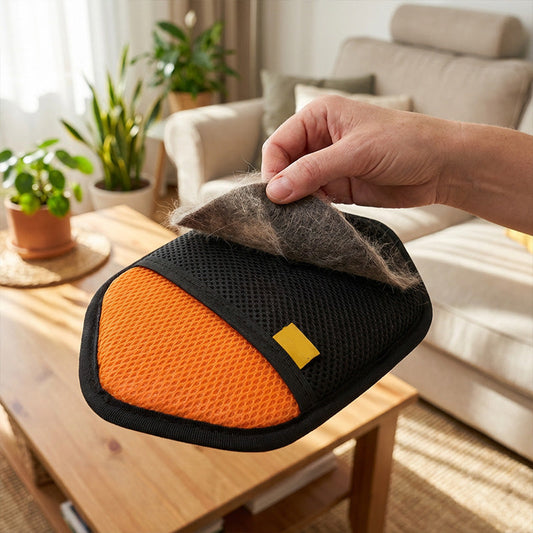 🐶✨ Haarentfernungs-Handschuh mit 6-Eck-Design ✨🐱 – Sanftes Bürsten & effektives Entfilzen für glänzendes Fell! 🐾 Perfekt für Hund & Katze – hautfreundlich, nachhaltig & einfach zu reinigen. 👍