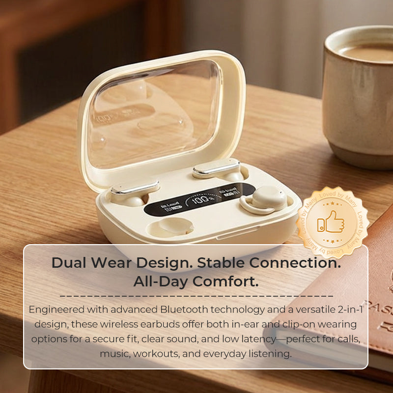 🎧✨ 2-in-1 Bluetooth Kopfhörer – Klipp-Ohr & In-Ear in einem! 👂🔒 Extrem stabiler Halt, flexibel für Sport & Alltag. Deutscher Qualitätsanspruch & nachhaltiges Design. 🎯