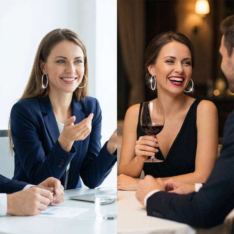 ✨🌟 Diamantgeschliffene Handwerkskunst Zeitlos funkelnde Doppelring-Ohrringe 👑👂 Zwei zum Preis von einem – ein Klassiker, der Bestand hat