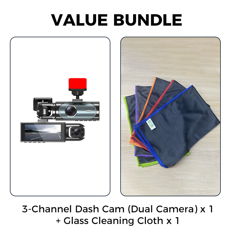 🚗💡 3-Kanal-Fahrkamera: Kabellose 1080P HD mit Infrarot-Nachtsicht & 24h Parküberwachung – Volle Kontrolle, Tag und Nacht! 📹🛡️