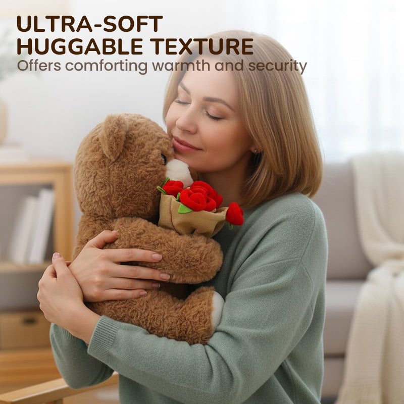 🌹🐻【40% Rabatt】Edler Rosenstrauß mit Tierbär – Nachhaltiges Geschenk voller Liebe & Charme 🎁💝 Perfekt für besondere Momente – hochwertig, langlebig & emotionsvoll!
