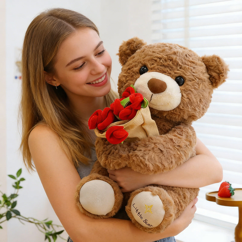 🌹🐻【40% Rabatt】Edler Rosenstrauß mit Tierbär – Nachhaltiges Geschenk voller Liebe & Charme 🎁💝 Perfekt für besondere Momente – hochwertig, langlebig & emotionsvoll!