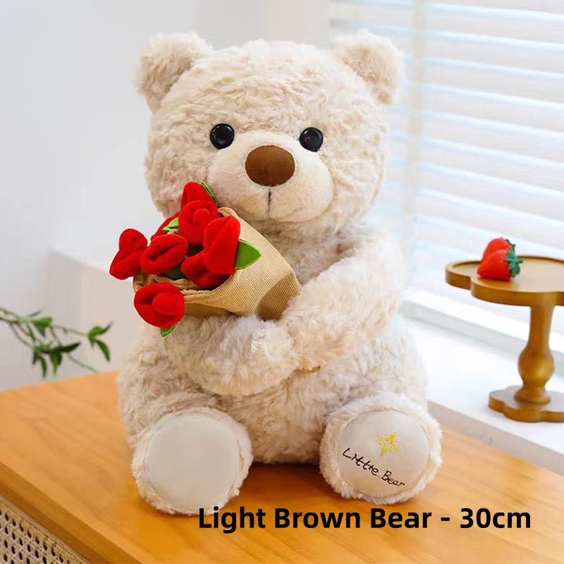 🌹🐻【40% Rabatt】Edler Rosenstrauß mit Tierbär – Nachhaltiges Geschenk voller Liebe & Charme 🎁💝 Perfekt für besondere Momente – hochwertig, langlebig & emotionsvoll!