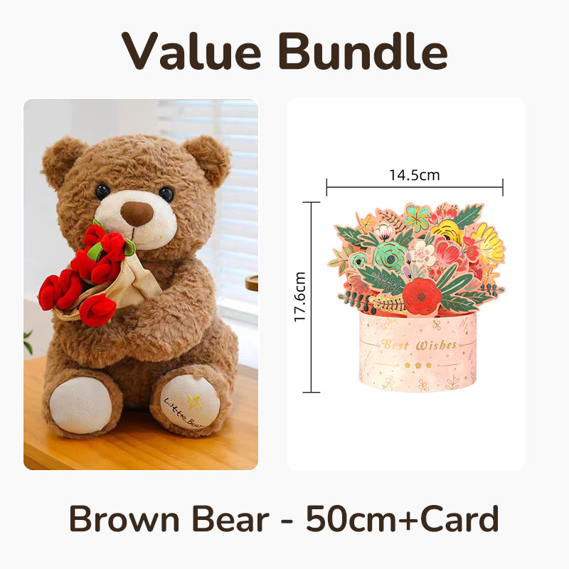 🌹🐻【40% Rabatt】Edler Rosenstrauß mit Tierbär – Nachhaltiges Geschenk voller Liebe & Charme 🎁💝 Perfekt für besondere Momente – hochwertig, langlebig & emotionsvoll!
