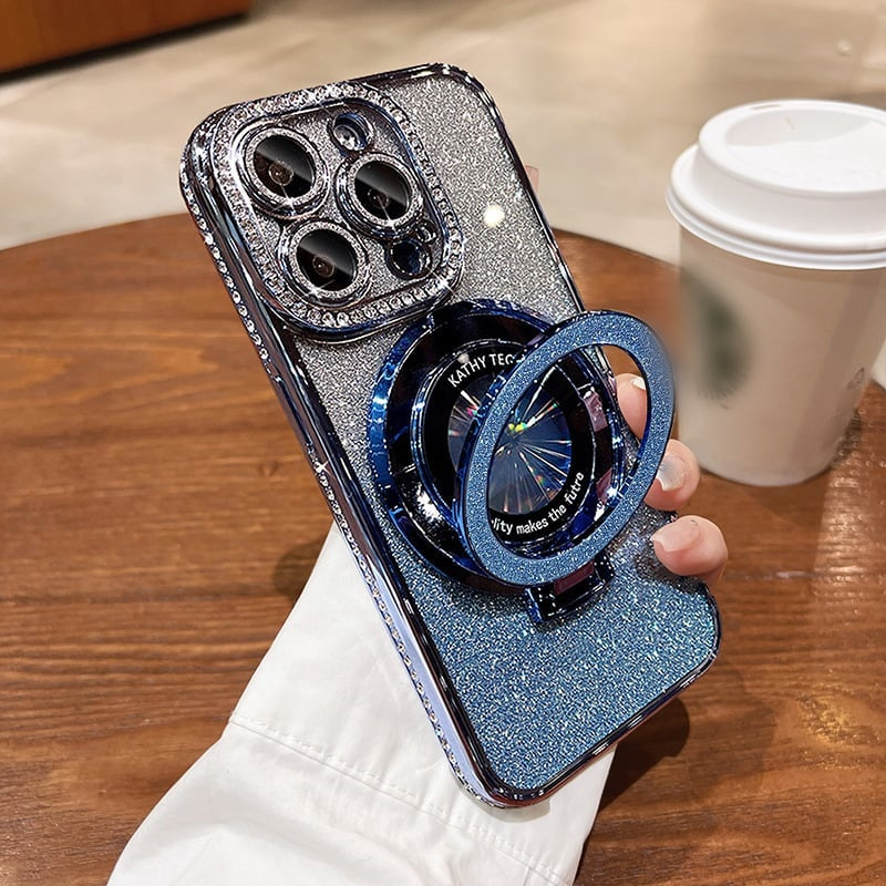 ✨🌟 Magnetisches Etui mit Glitzer-Strass – Unsichtbare Ständer, stylisch & praktisch 💎📱 Perfekt für sichere Aufbewahrung und eleganten Halt! ✨