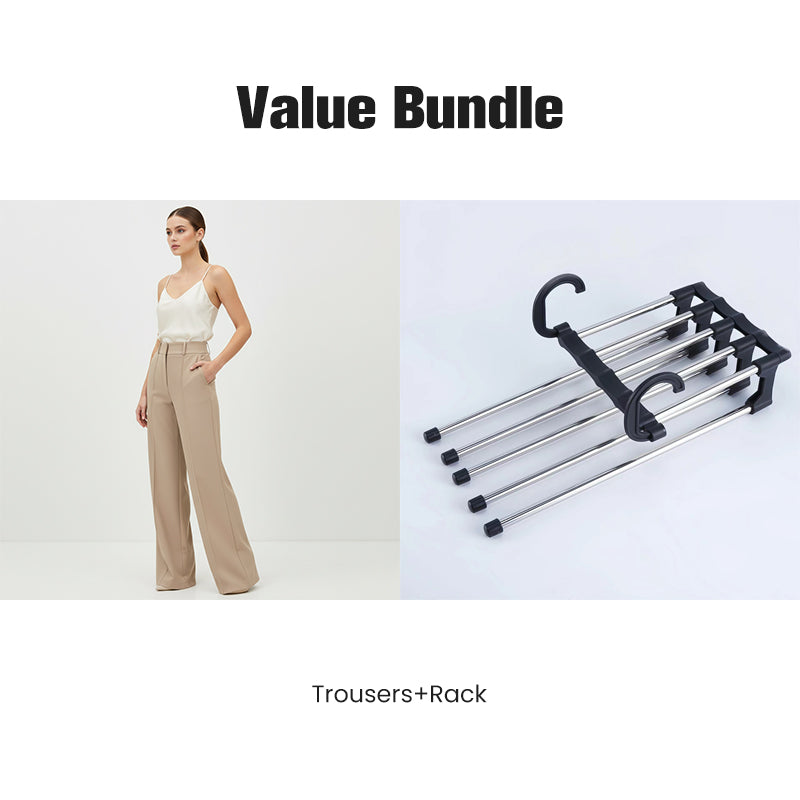 🌟👖 Formschöne Damenhose mit hoher Taille – knitterfrei & nachhaltig für Büro und Alltag 🌿✨