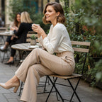 🌟👖 Formschöne Damenhose mit hoher Taille – knitterfrei & nachhaltig für Büro und Alltag 🌿✨