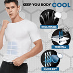 🧊❄️ Shaper Cooling T-Shirt für Herren – Ideal für Sport & heiße Tage 🥵💧 Atmungsaktives Kompressionsshirt mit formender Wirkung. Optimal für Training, Büro & Freizeit.