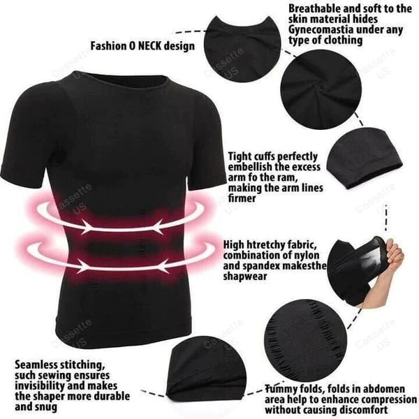 🧊❄️ Shaper Cooling T-Shirt für Herren – Ideal für Sport & heiße Tage 🥵💧 Atmungsaktives Kompressionsshirt mit formender Wirkung. Optimal für Training, Büro & Freizeit.