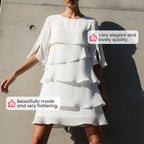 💎💎 60% Rabatt auf Rüschenkleid in Mehrlagen: knitterarm & vielseitig 👗✨ Ideal für Büro, Party & Alltag