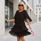 💎💎 60% Rabatt auf Rüschenkleid in Mehrlagen: knitterarm & vielseitig 👗✨ Ideal für Büro, Party & Alltag