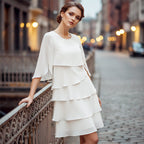 💎💎 60% Rabatt auf Rüschenkleid in Mehrlagen: knitterarm & vielseitig 👗✨ Ideal für Büro, Party & Alltag