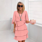 💎💎 60% Rabatt auf Rüschenkleid in Mehrlagen: knitterarm & vielseitig 👗✨ Ideal für Büro, Party & Alltag