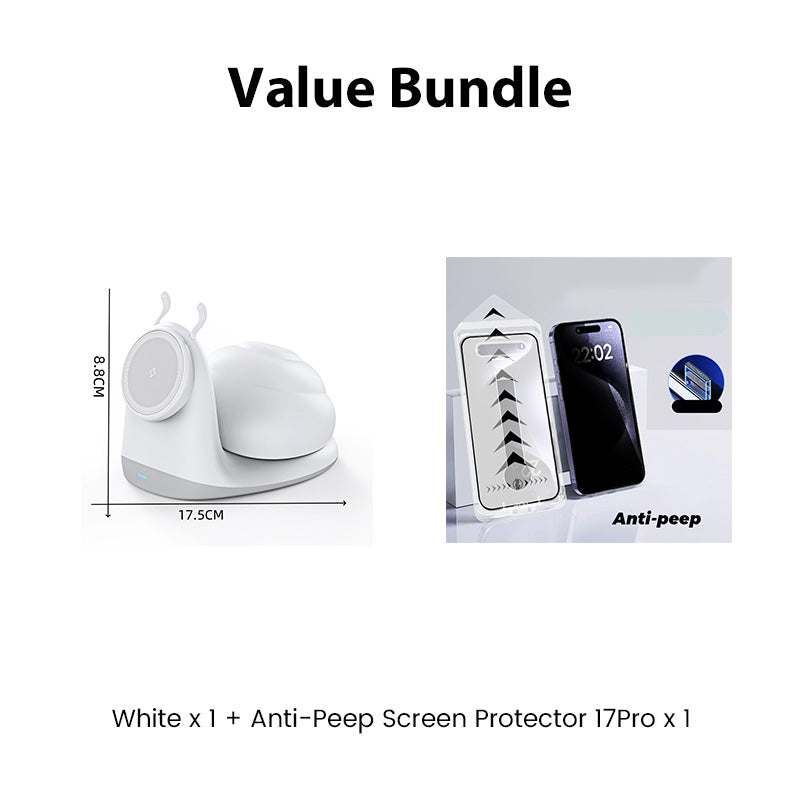 🐌💡 15W Magnetische Schnecken-Ladestation mit Nachtlicht – Schnellladen & Gemütliches Licht für Deine Nacht 🌙🔋 Intelligentes kabelloses Laden, stilvoll & praktisch im Schlafzimmer.