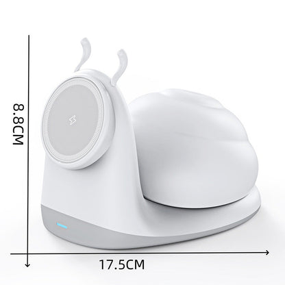 🐌💡 15W Magnetische Schnecken-Ladestation mit Nachtlicht – Schnellladen & Gemütliches Licht für Deine Nacht 🌙🔋 Intelligentes kabelloses Laden, stilvoll & praktisch im Schlafzimmer.