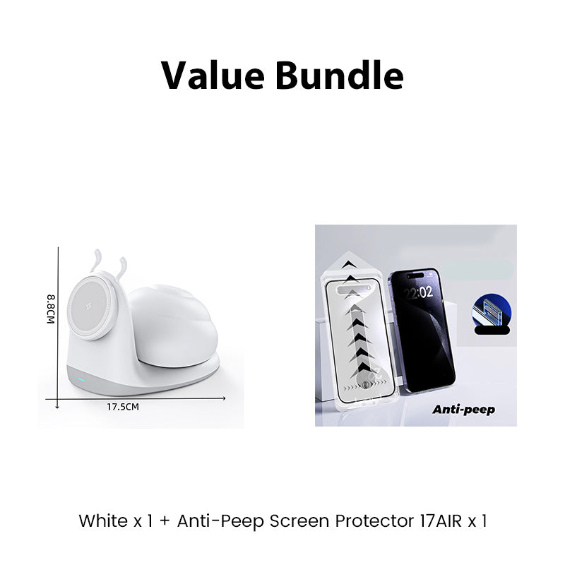 🐌💡 15W Magnetische Schnecken-Ladestation mit Nachtlicht – Schnellladen & Gemütliches Licht für Deine Nacht 🌙🔋 Intelligentes kabelloses Laden, stilvoll & praktisch im Schlafzimmer.