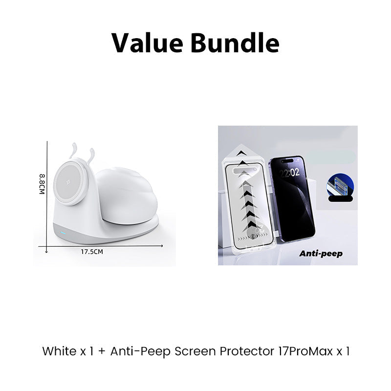 🐌💡 15W Magnetische Schnecken-Ladestation mit Nachtlicht – Schnellladen & Gemütliches Licht für Deine Nacht 🌙🔋 Intelligentes kabelloses Laden, stilvoll & praktisch im Schlafzimmer.