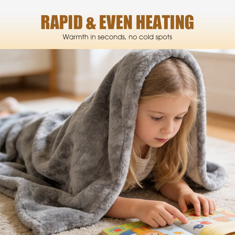 🔥⚡ Multifunktionale Heizdecke: 6 Hitzestufen & Timer ❄️💧 Ultraweicher Plüsch, sekundenschnelle Erwärmung. Überhitzungsschutz & maschinenwaschbar für sichere, gemütliche Wärme.