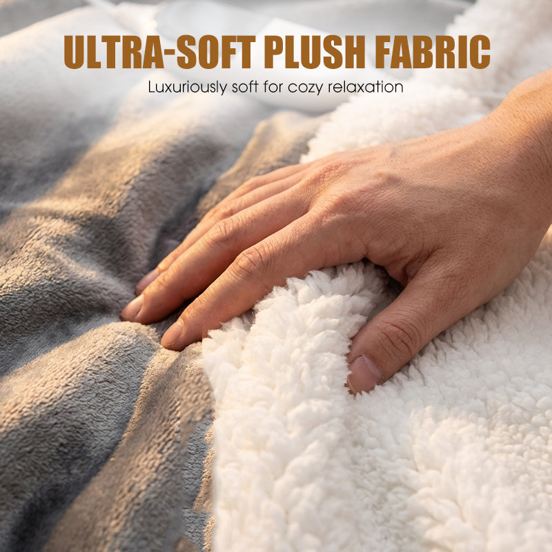 🔥⚡ Multifunktionale Heizdecke: 6 Hitzestufen & Timer ❄️💧 Ultraweicher Plüsch, sekundenschnelle Erwärmung. Überhitzungsschutz & maschinenwaschbar für sichere, gemütliche Wärme.