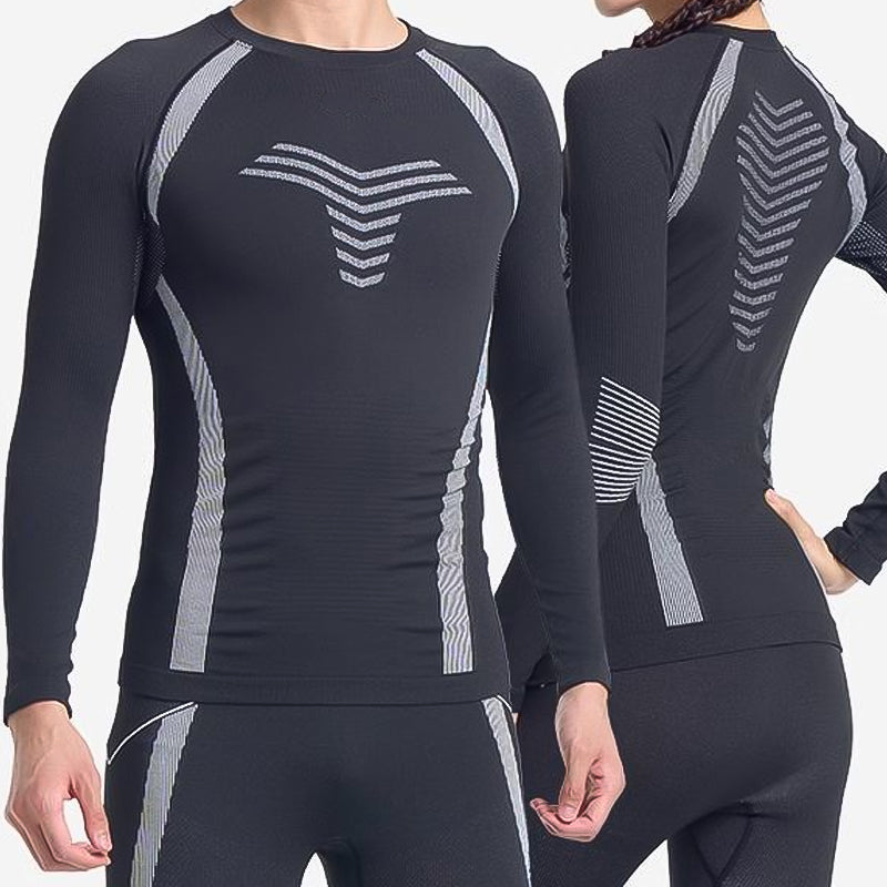 ❄️🔥 Unisex Ski-Thermo-Unterwäsche Set: Atmungsaktiv, schnelltrocknend & temperaturregulierend für maximalen Komfort auf der Piste! 🏔️✨