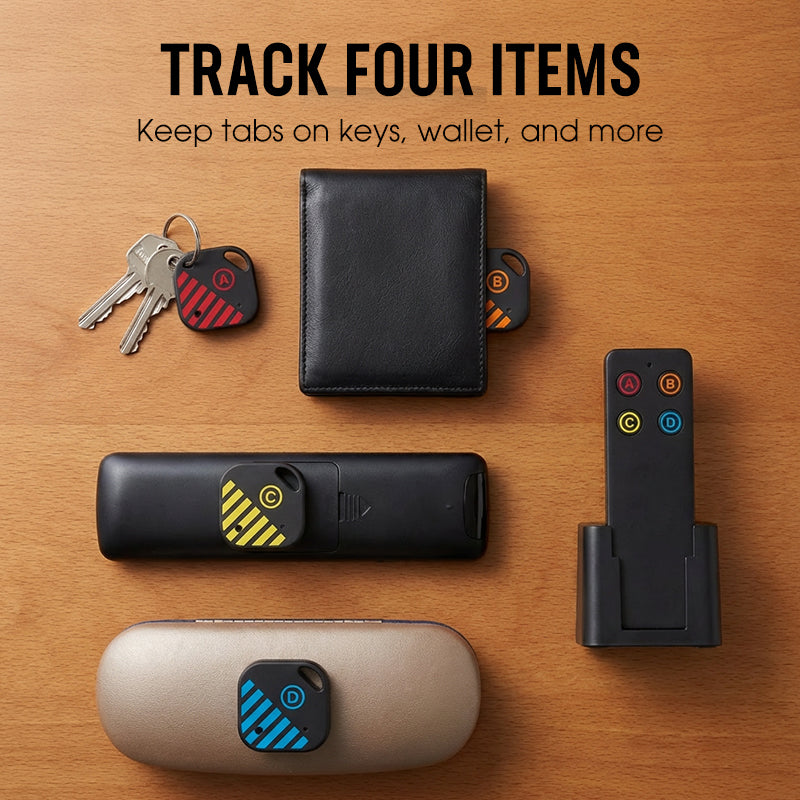 🔍📌 Der 4-in-1 Schlüssel-Finder mit Basisstation 🏠✨ Nie wieder Verlieren – laut, leicht & langlebig. Perfekt für Familie, Büro & Reisen.